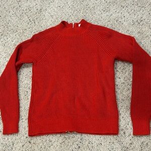 H&M Red Knit Zipper Accent Sweater size XS